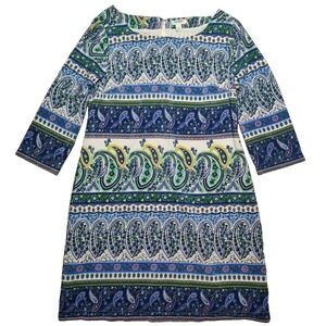 OLD NAVY Women Medium‎ Blue Paisley Lined Shift Dress